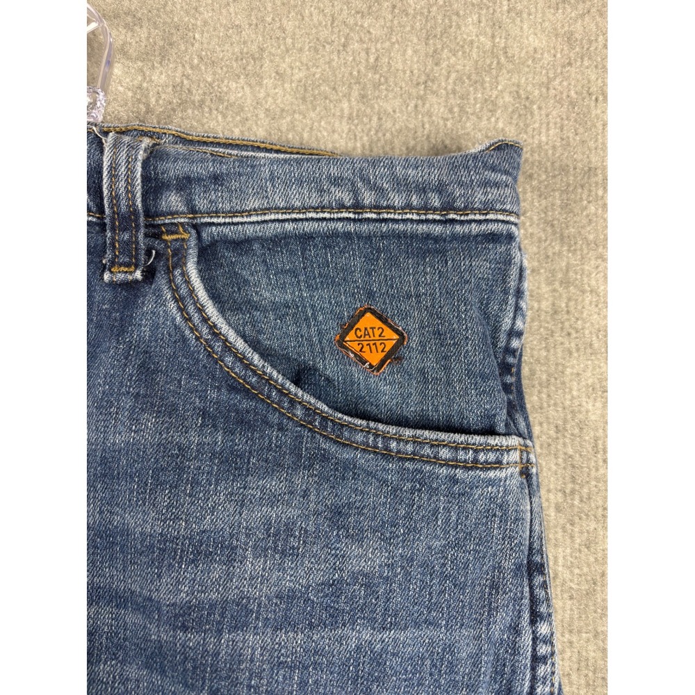 Wrangler FR Flame Resistant Jeans CAT2 2112 Workwear 42x34 Blue 18FRAC47D - Picture 6 of 10